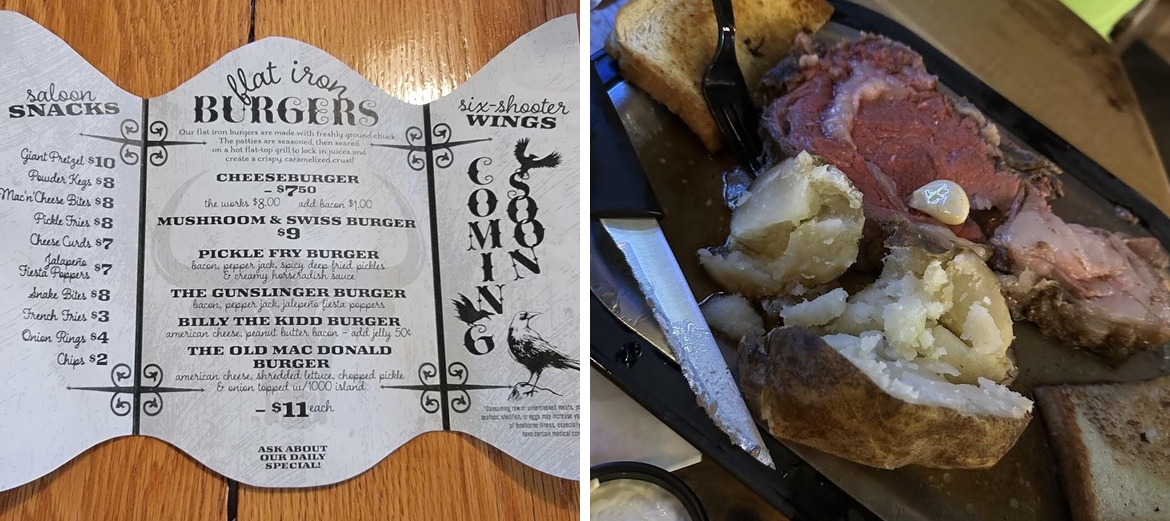 Dead River Saloon Menu